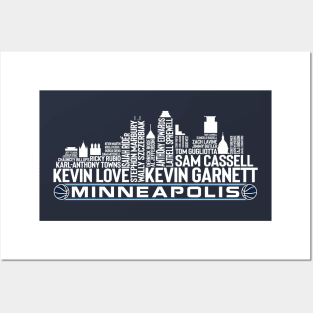 Minnesota Basketball Team All Time Legends, Minneapolis City Skyline Posters and Art